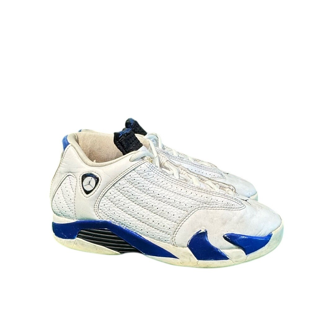 Jordan 14 Retro Hyper‎ Royal White Blue Kids Basketball Shoes 312092-104 Size 3Y